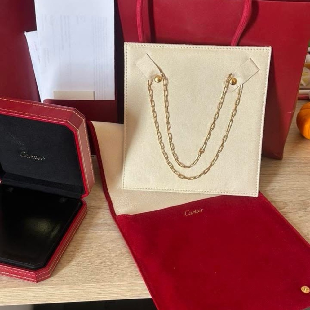 Cartier Cream Mini Bag with Gold Chain